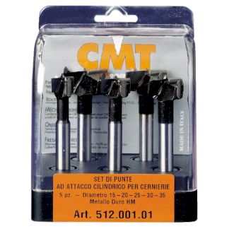 Комплект 5 сверел чашечных (бокс) TCT S=10 D=15-20-25-30-35 L=90 RH CMT 512.001.01