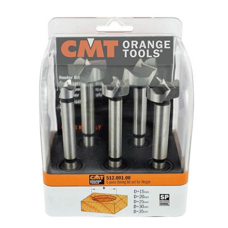 Комплект 5 сверел чашечных (бокс) TCT S=10 D=15-20-25-30-35 L=90 RH CMT 512.001.01