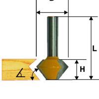 Фреза кромочная конусная Ф38,1Х22,2 мм 45°, хвостовик 12 мм Энкор 46371