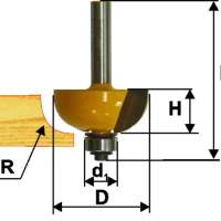 Фреза кром калевочная ф50,8х22,2мм R19мм хв 12мм Энкор 9276
