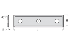 Нож WPW твердосплавный 50x12x1,7 4 реж грани 3 отверстия TR22 CM501217_22