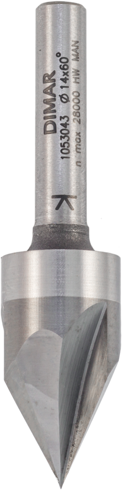 Фреза Dimar 1053043 V паз 60° гр. D14x12 L57 хвостовик 6