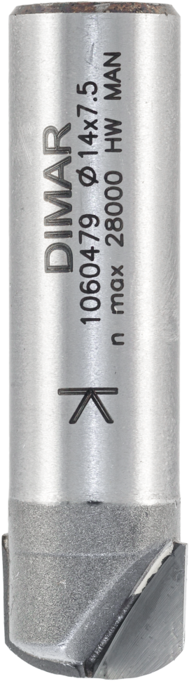 Фреза Dimar 5548061 для свободной гибки Алюкобонда на угол до 180 гр  D250x10,2 L хвостовик 25,4 (L1-47 мм, L2-7.5 мм, D1-14 мм, D2-12 мм)