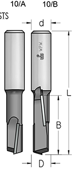 Фреза WPW STS9132 пазовая легкий рез D12,7 B57 Z1+1 хвостовик 12 (L1-108 мм, L2-57 мм, D1-12.7 мм, D2-12 мм)