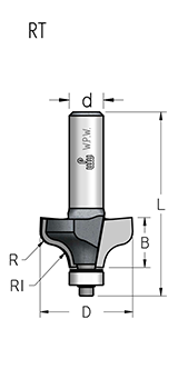 Фреза WPW RT06003 профиль равенна R5 D35 B17 с подшипником хвостовик 6