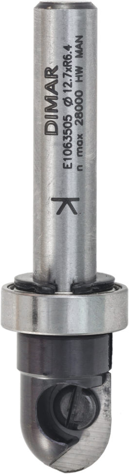Фреза Dimar E1063505 DTECH галтель по шаблону R6,35 D12,7x13 L59  сменные ножи, подшипник, хвостовик 8