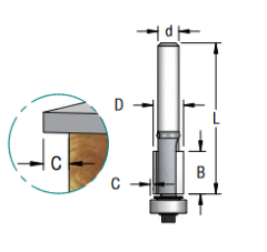 Фреза WPW FO20953 D9,5 B13 Z2 обгонная для обклейки пластиком 0,75мм хвостовик 6