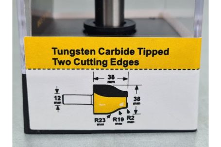Фреза профильная для плинтусов D=38x38x75 S=12 ARDEN 403215A (L1-75 мм, L2-38 мм, D1-38 мм, D2-12 мм)