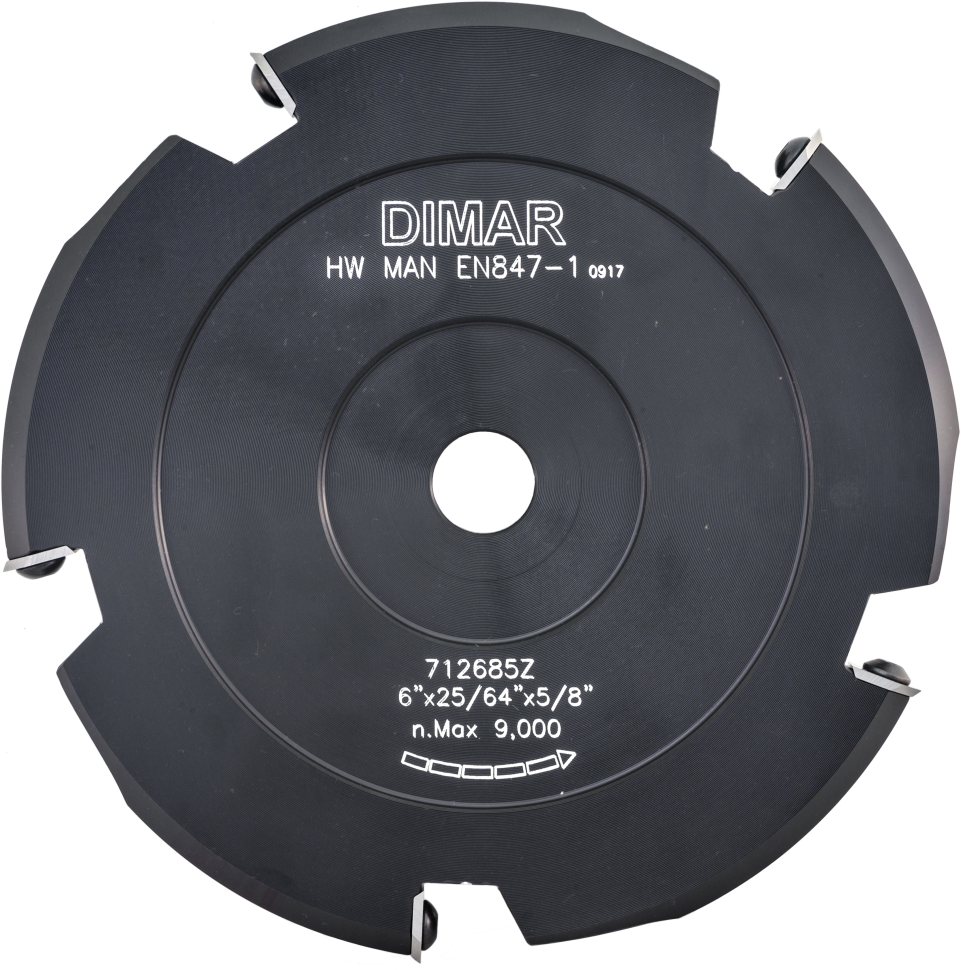 Фреза насадная Dimar 712685Z для гибки Алюкобонда 90 гр. D152,4x10,1 Z5 сменные ножи посадка 25,4 (L1- мм, L2-10.1 мм, D1-152.4 мм, D2-25.4 мм)