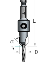 Зенковка оправка WPW AS06004S коническая D12,7 сверло 6 универсальная спираль S хвостовик HEX1/4