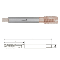 Метчик  маш/руч M2X0.4 DIN371 с покрытием TIN сквозной (HSS) RODMIX 1602020040