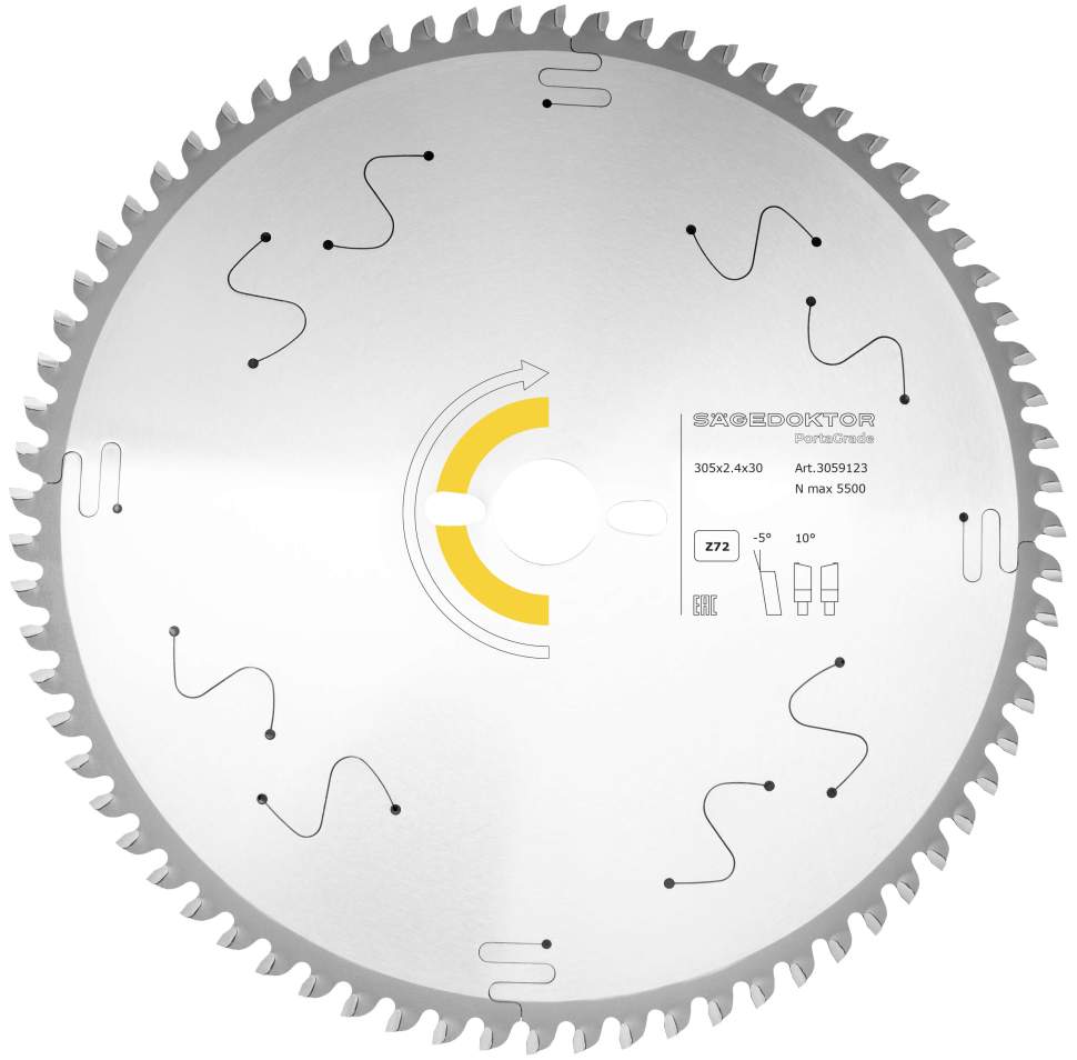 Пила портативная SAGEDOKTOR 305x2.4x1.8x30x72Z CBD-M5 PortaGrade Wood Pinholes 3059123 Yellow W3601