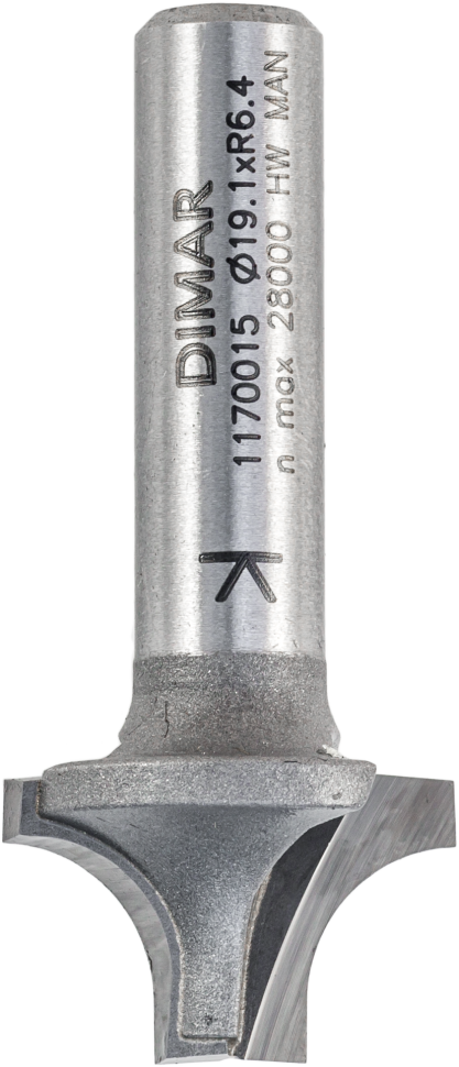 Фреза Dimar 1170015 радиусная V врезная R6,3 D19,1x12,7 L44,5 хвостовик 8