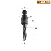 Сверло HW для присадочного станка 8x40x Z=2+2 S=M10/30° RH CMT 342.080.11