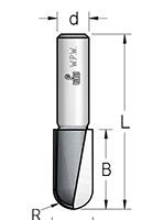 Фреза WPW RBL1002 галтель удлиненная R4,8 D9,5 B25 хвостовик 12