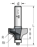 Фреза WPW RT06002 профиль равенна R5 D35 B17 с подшипником хвостовик 12