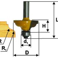 Фреза кром калевочная ф41,3х19мм R4,8/6мм хв 8мм Энкор 9265