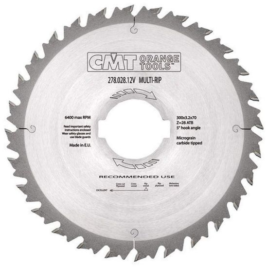Диск пильный 300x70x3,2/2,2 18° 10° ATB Z=28 CMT 278.028.12V