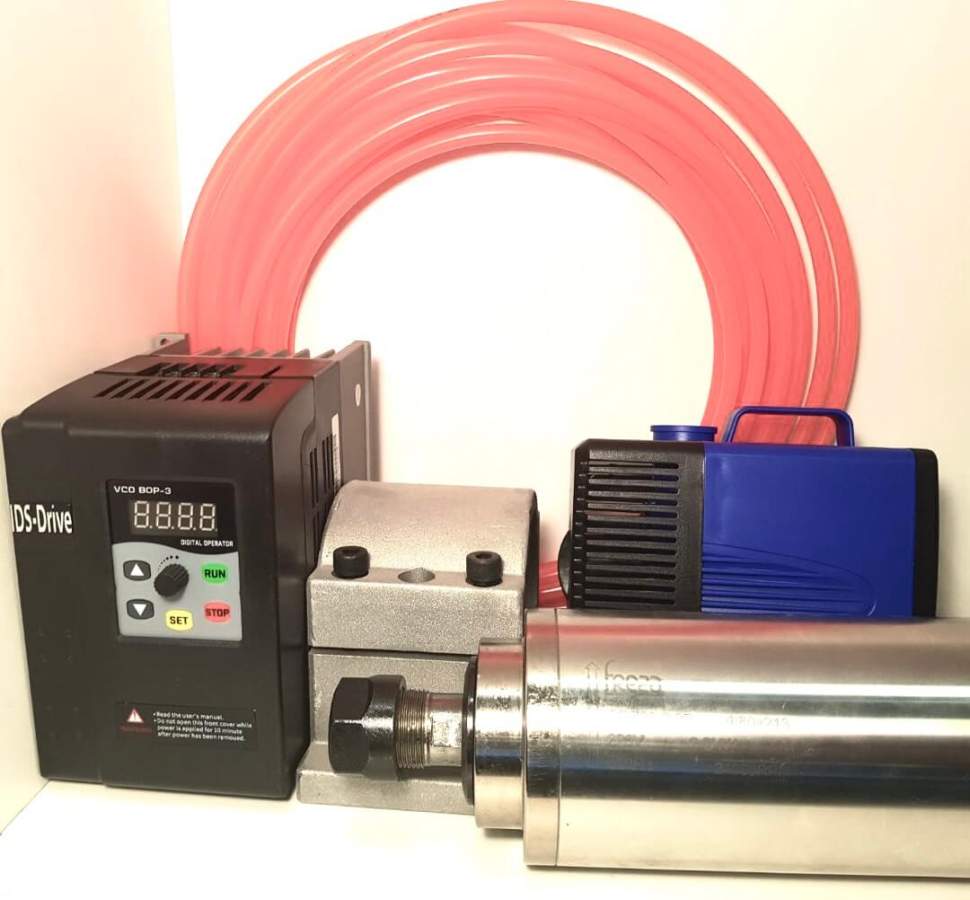 Набор "Шпиндель 2.2 кВт вод. охл. + инвертор 2.2 кВт +аксессуары" для фрезерного станка ЧПУ