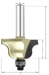 Фреза фигурная "Римский гусёк" R=6.35 D=34.9x16.6x58 S=8 ARDEN 308821