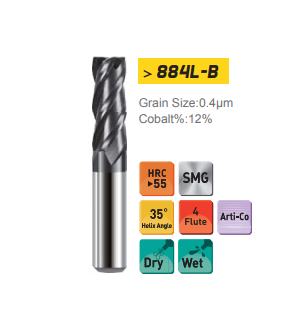 Фреза спиральная по стали Lasting Victory 884L-B 020403 (L1-50 мм, L2-6 мм, D1-2 мм, D2-3 мм)