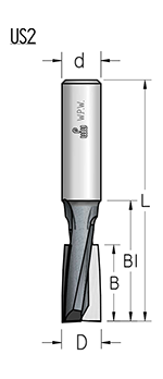 Фреза WPW US2720E спиральная чистовая D20 B42 Z2 хвостовик 20 (L1-120 мм, L2-42 мм, D1-20 мм, D2-20 мм)