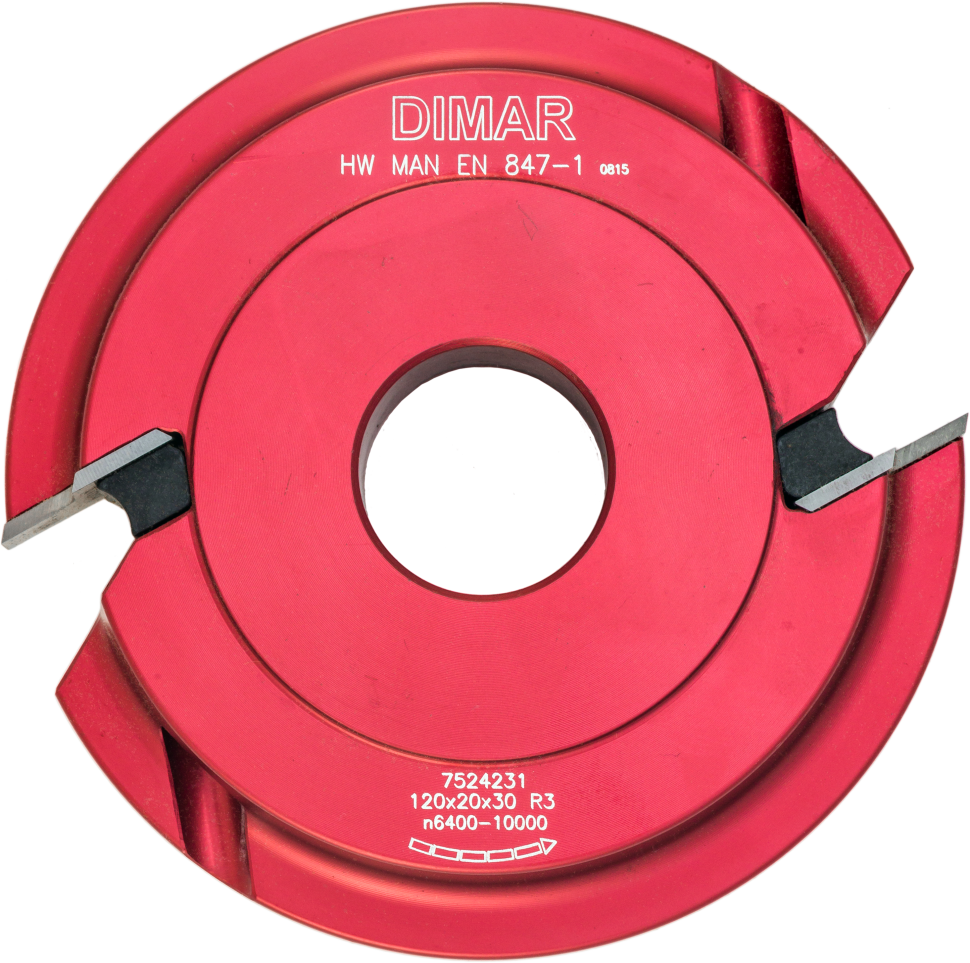 Фреза насадная Dimar 7524231 радиус 3мм D120x20 Z2 сменные ножи посадка 30 (L1- мм, L2-20 мм, D1-120 мм, D2-30 мм)