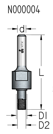 Оправка WPW N000005 для фрезы дисковой серии N посадка 7,93 L55 без гайки и подшипника хвостовик 8
