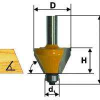 Фреза кромочная конусная Ф25,4Х21 мм 22,5°, хвостовик 8 мм Энкор 46377