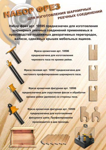 Набор фрез д/изг шарнирного соед хв 12мм 4шт Энкор 10595 (L1- мм, L2- мм, D1- мм, D2- мм)