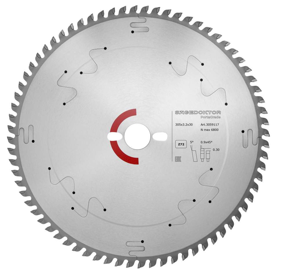 Пила портативная SAGEDOKTOR 305x3.2x2.2x30x72Z D5 PortaGrade Laminate Pinholes 3059117 Red P3219