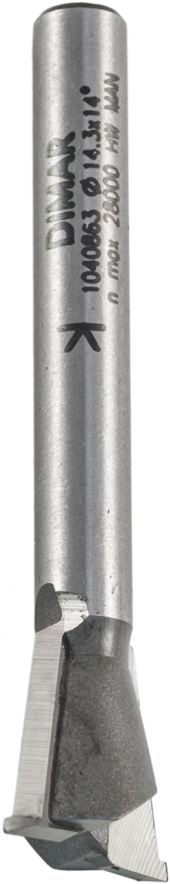 Фреза Dimar 1040863 ласточкин хвост без сколов угол 13° гр D14,3x13,5 L55 хвостовик 6