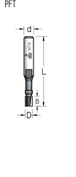 Фреза WPW PFT10483 D4,8 B6,5 Z2 копир  мини верхний подшипник хвостовик 6