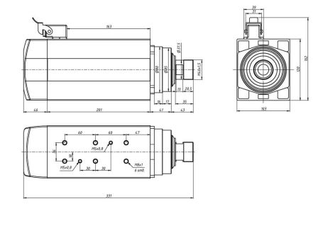Шпиндель 4.5 кВт GDF60x18z-4.5 для фрезерного станка ЧПУ