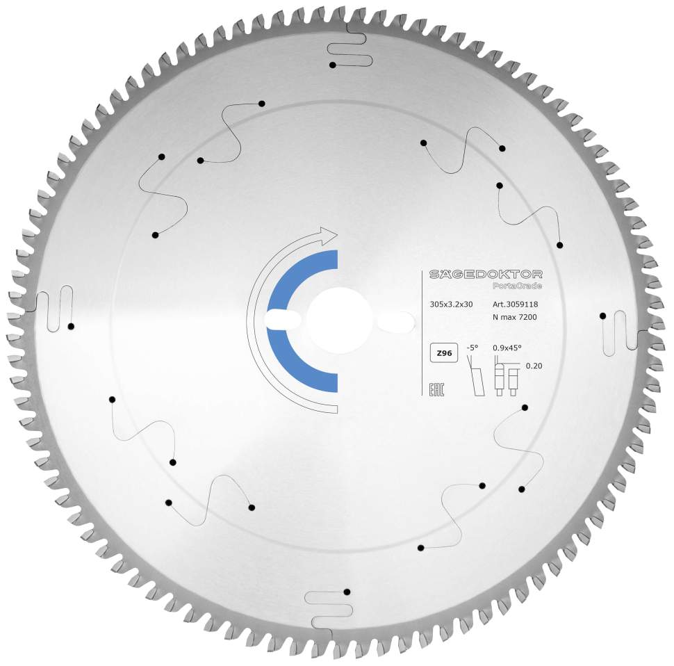 Пила портативная SAGEDOKTOR 305x3.2x2.4x30x96Z D-M5 PortaGrade Alu Pinholes 3059118 Blue A3156