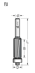 Фреза WPW FU81902 D19 B51 Z2 обгонная чистовая стружка вверх хвостовик 12