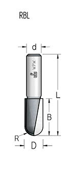 Фреза WPW RBL2202 галтель удлиненная R11,1 D22,2 B32 хвостовик 12 (L1-70 мм, L2-32 мм, D1-22.2 мм, D2-12 мм)