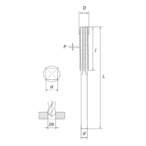 Метчик гаечный М10х1,5 (HSS-Е +TICN-С) M35, GH6 RODMIX 1615100150