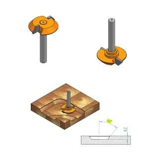Фреза специальная для выравнивания плоскости Z=2 S=8 D=40 I=7/8,2 A=40° L=60 RH CMT S922.04066 (L1-70 мм, L2-7 мм, D1-40 мм, D2-8 мм)