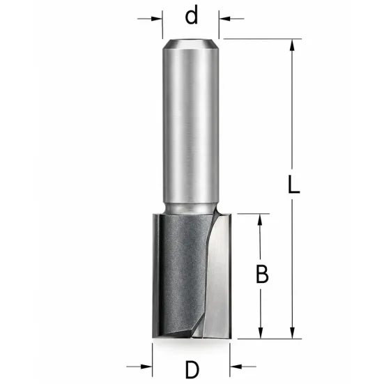 Фреза WPW P271272 пазовая  D12,7 B38 Z2 хвостовик 12 (L1-108 мм, L2-38 мм, D1-12.7 мм, D2-12 мм)
