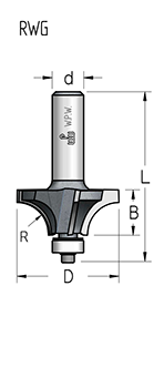 Фреза WPW RWG0602 радиусная для твердых материалов R6,3 D28,6 B11 подшипник хвостовик 12