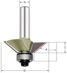 Фреза для снятия фаски 45гр. (с полкой) Z=2 D=44.45x18.5x70 S=8 ARDEN 306851
