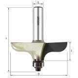 Фреза фигурная классическая столешница R=9.51 D=63.5x19.05x71 S=12 ARDEN 357241 (L1-71 мм, L2-19.05 мм, D1-63.5 мм, D2-12 мм)