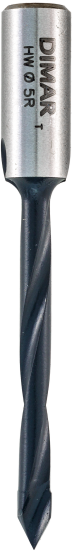 Сверло Dimar 2016247 сквозное правое D5x45 L77 хвостовик 10x25 присадка (L1-77 мм, L2- мм, D1-5 мм, D2-10 мм)