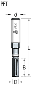 Фреза WPW PFT20483 D4,8 B12 Z2 копир  мини верхний подшипник хвостовик 6 (L1-51 мм, L2-12 мм, D1-4.8 мм, D2-6 мм)