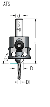 Зенковка оправка WPW ATS4405D коническая  D11,1 с ограничителем сверло с плавной спиралью 4,4  хвостовик 8