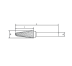 Борфреза сфероконическая L 05х13 M03 алмазная насечка RODMIX 3105130604 (L1- мм, L2-13 мм, D1-5 мм, D2-3 мм)