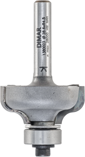 Фреза Dimar 1380023 фаска волна R4,5 D28,6x12,7 L52,5 подшипник, хвостовик 6 (L1-52.5 мм, L2-12.7 мм, D1-28.6 мм, D2-6 мм)
