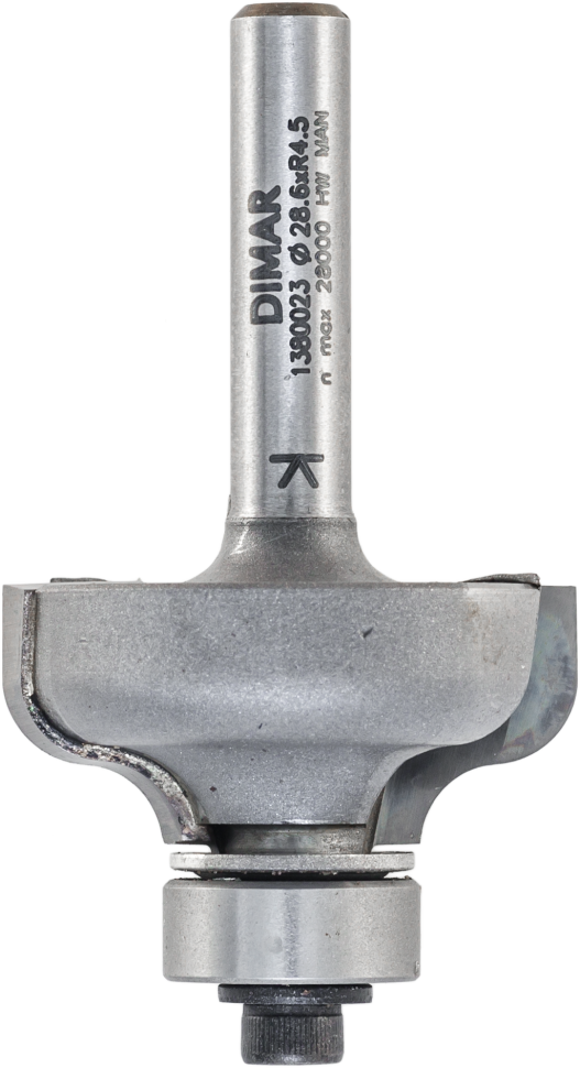 Фреза Dimar 1380023 фаска волна R4,5 D28,6x12,7 L52,5 подшипник, хвостовик 6