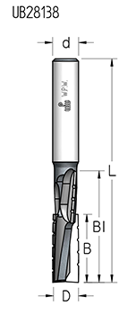 Фреза WPW UB28132 cпиральная со стружколомом Z2+2 D13 B50 L110 хвостовик 12